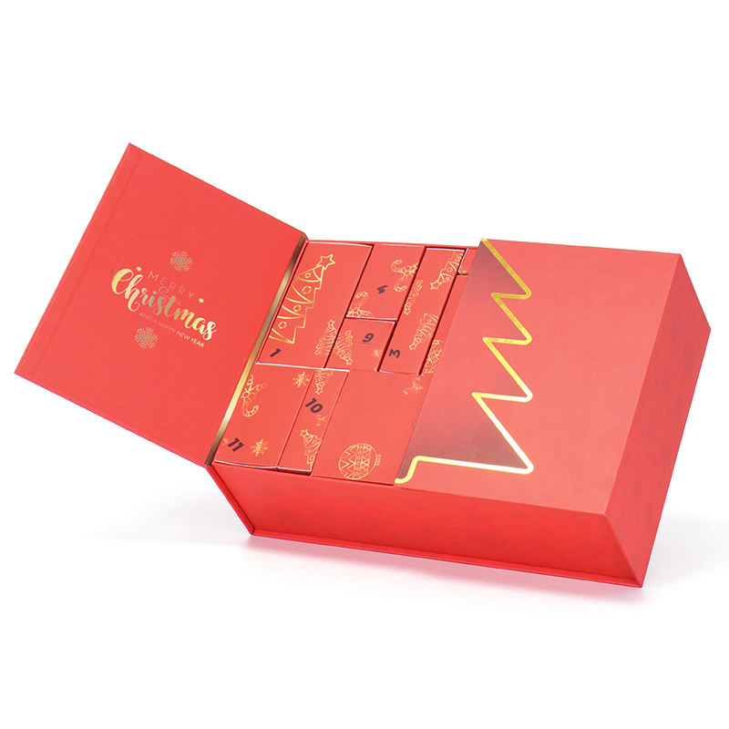 Custom Christmas Advent Calendar Gift Box with Double Door Opening and 12 Drawer Design for Holiday Gift Collection