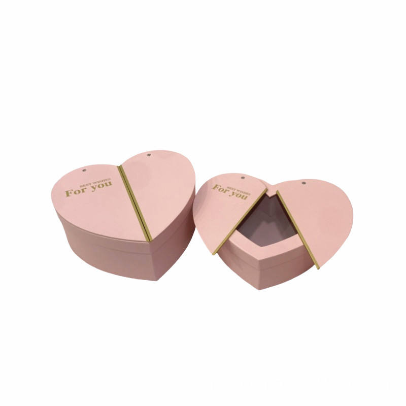 Custom Luxury Heart Shaped Flower Box with Magnetic Opening Design