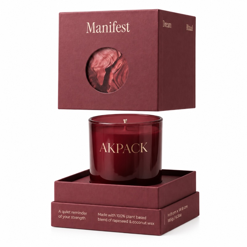 Custom Luxury Candle Gift Box with Window Lid Design And Premium Rigid Packaging for Home Fragrance