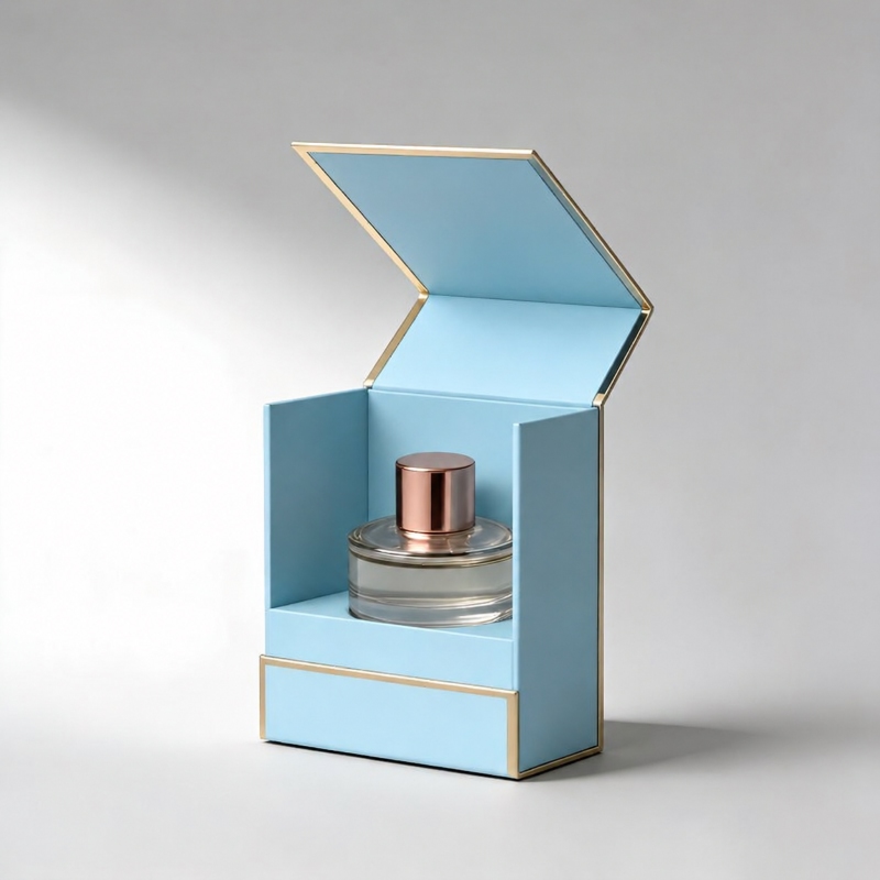 Custom Luxury Magnetic Perfume Box with Ribbon Handle for Premium Fragrance Packaging