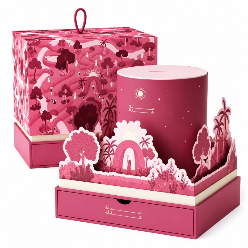Custom Luxury Candle Gift Box with 3D Paper Art Design