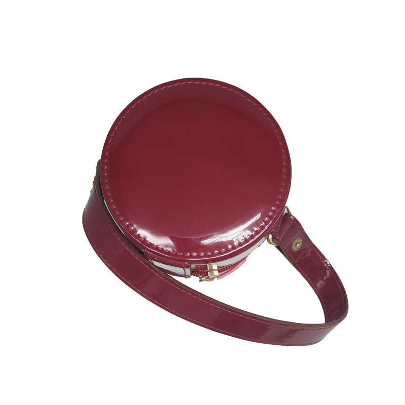Custom PU Leather Cosmetic Round Container Box for Makeup Tools Storage
