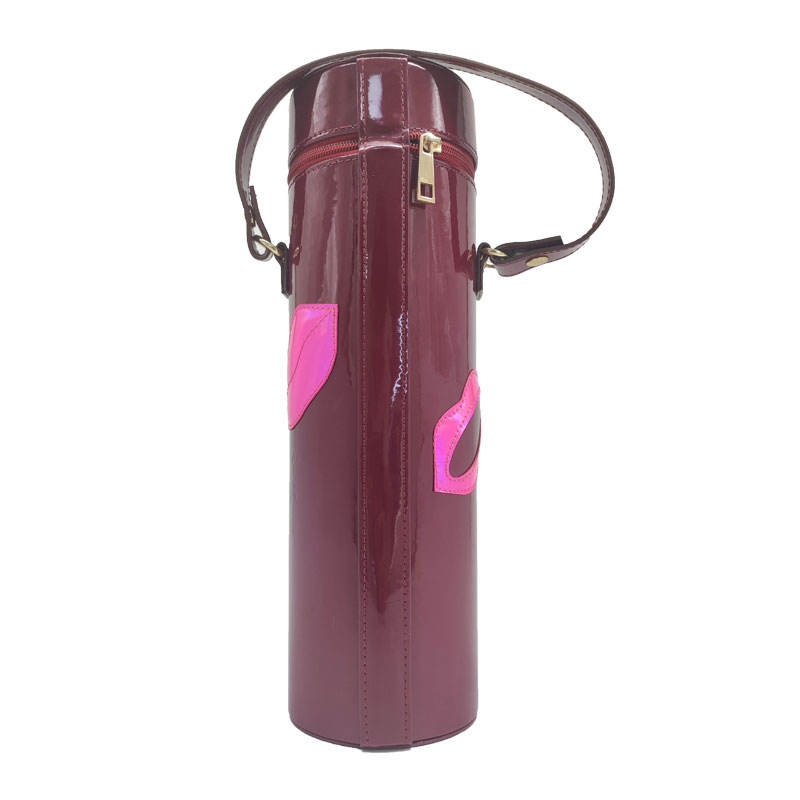 Custom PU Leather Cosmetic Round Container Box for Makeup Tools Storage