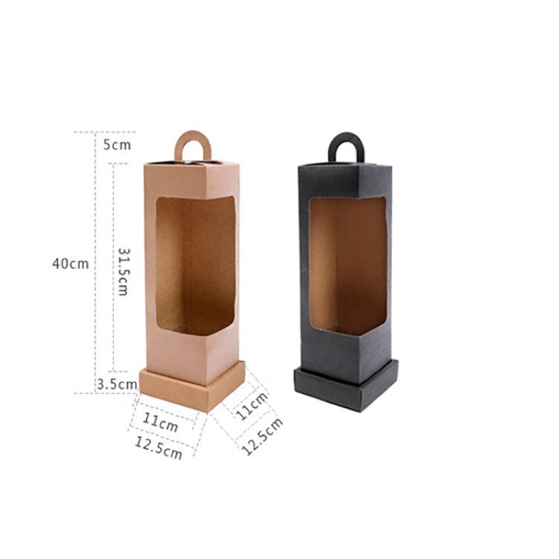 Custom Eco-Friendly Foldable Flower Gift Box with Handle for Fresh Floral Packaging