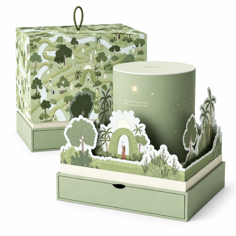 Custom Luxury Candle Gift Box with 3D Paper Art Design